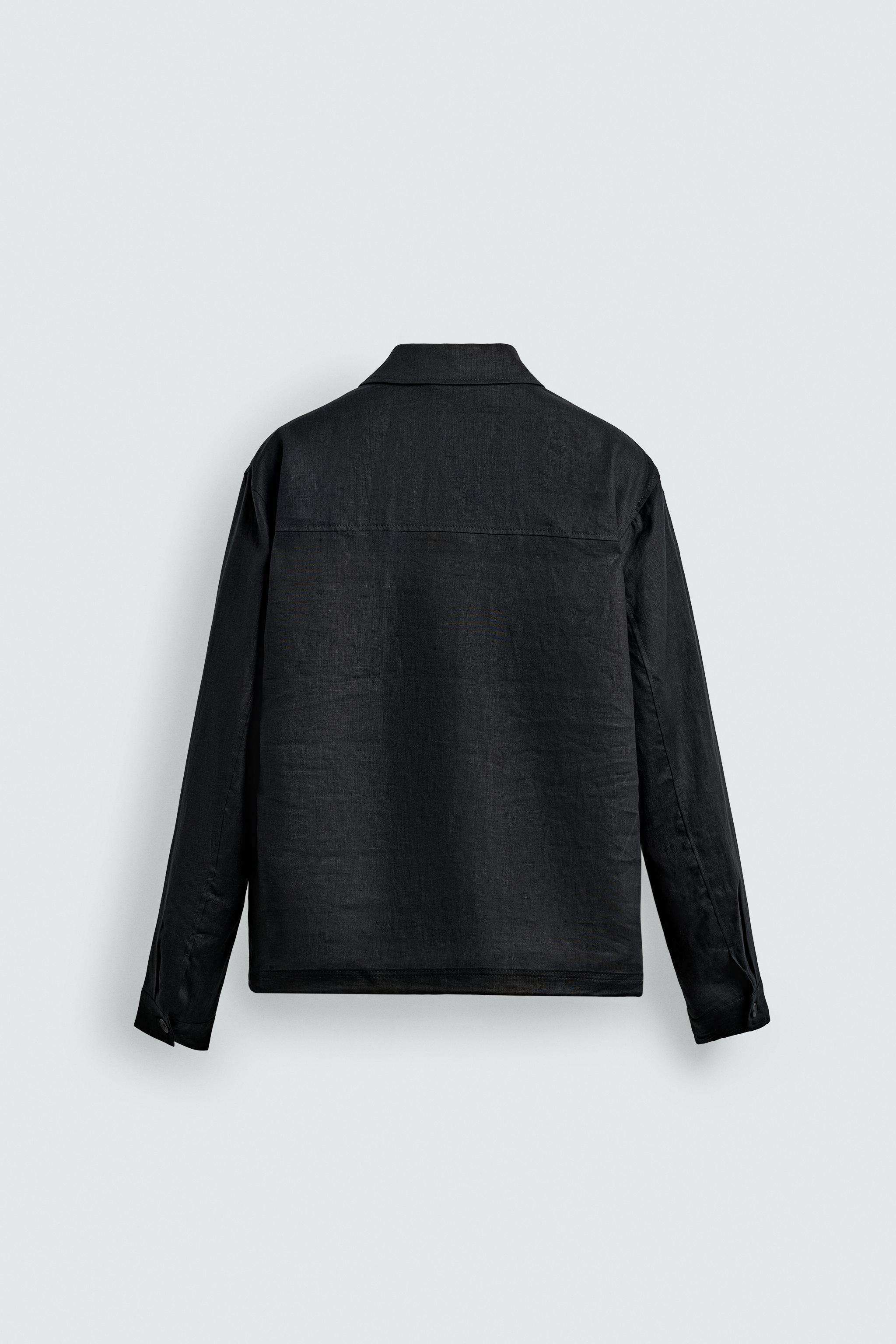100% LINEN ZIPPER OVERSHIRT